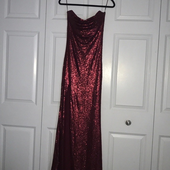wine color sequin dress